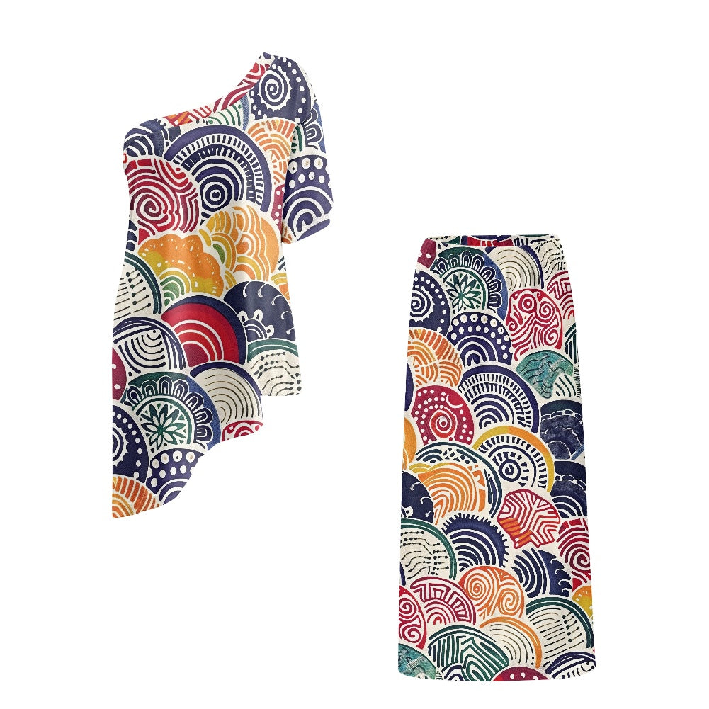 Elegant Off-Shoulder Two-Piece Dress for Women