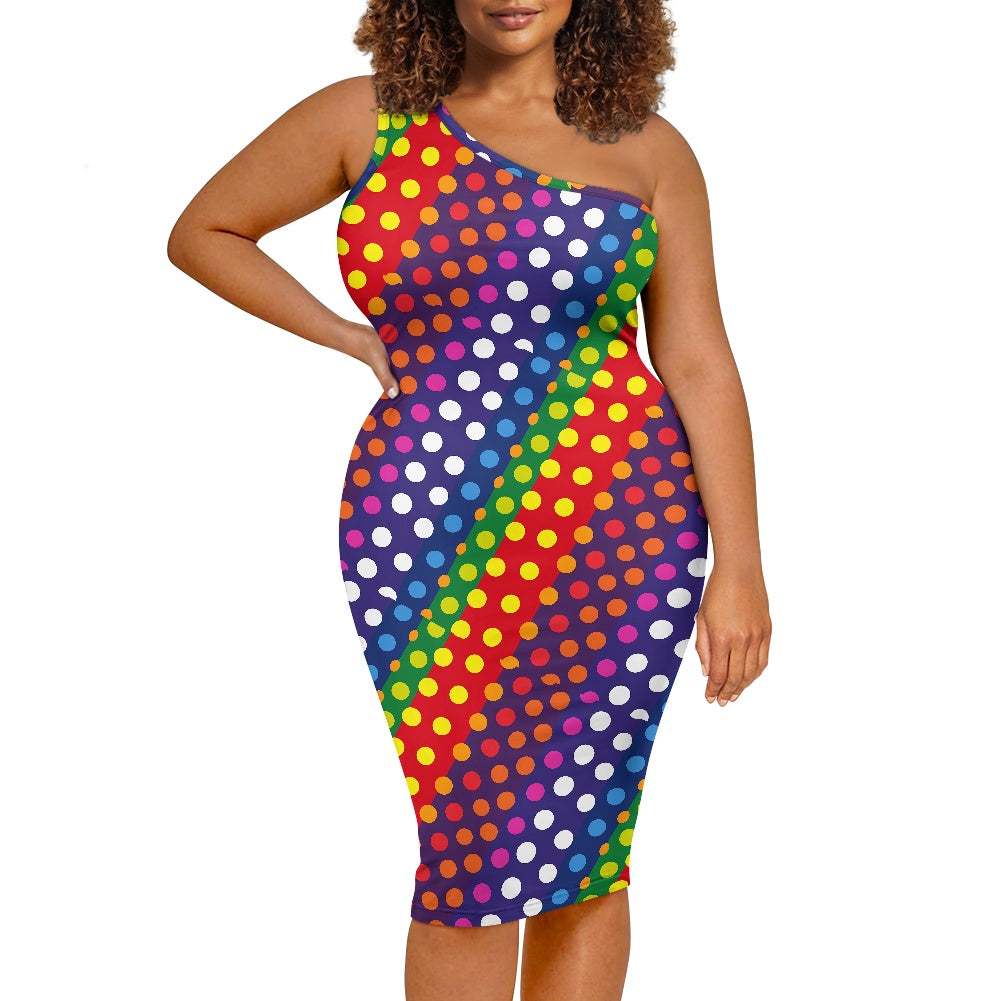 Women's one-shoulder slim dress