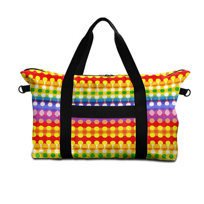 Polka Dots on Rainbow Stripes Lightweight luggage