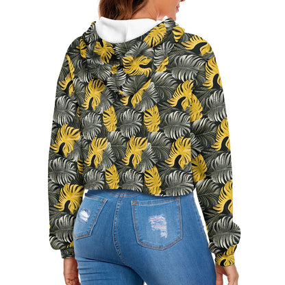 Women's midriff-baring sweatshirt - Tropical