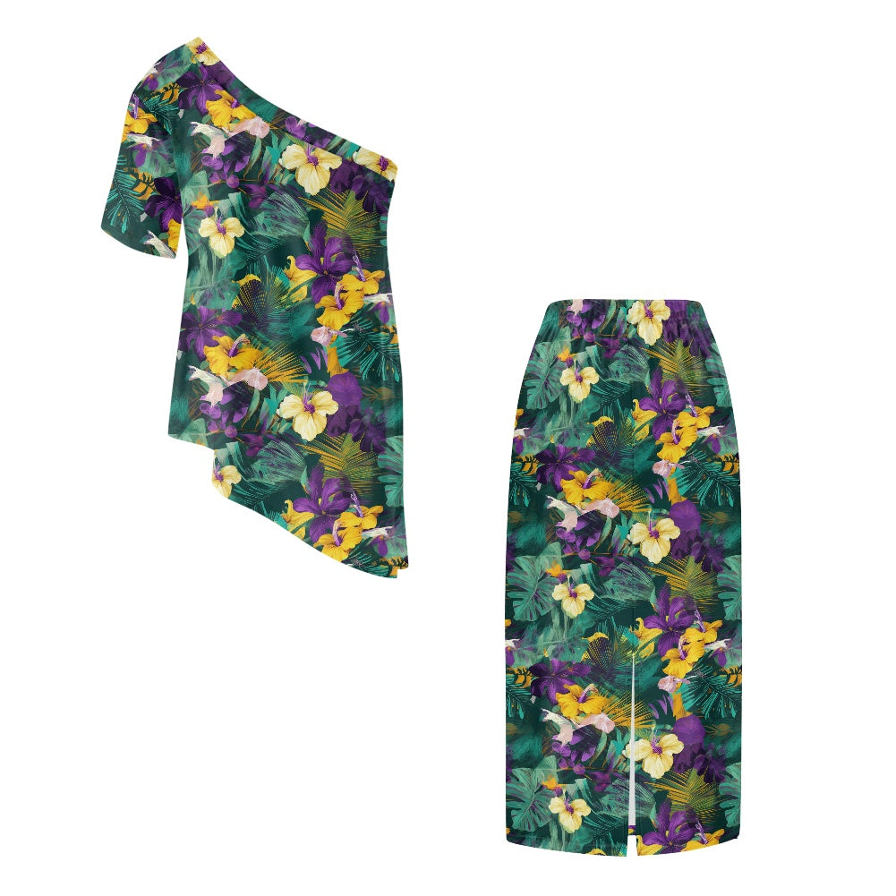 Elegant Off-Shoulder Two-Piece Dress for Women