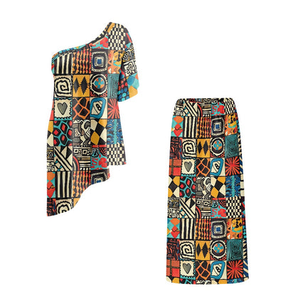 Elegant Off-Shoulder Two-Piece Dress for Women