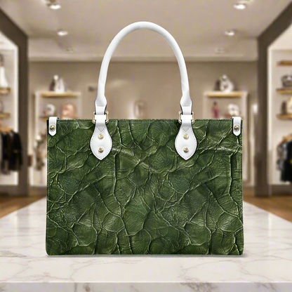 Green Embossed Statement Women's PU Leather Twill Handbag