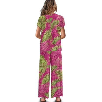 🌿 Tropical Drift Wide-Leg Lounge Set – Made for Comfort. Designed Just for You