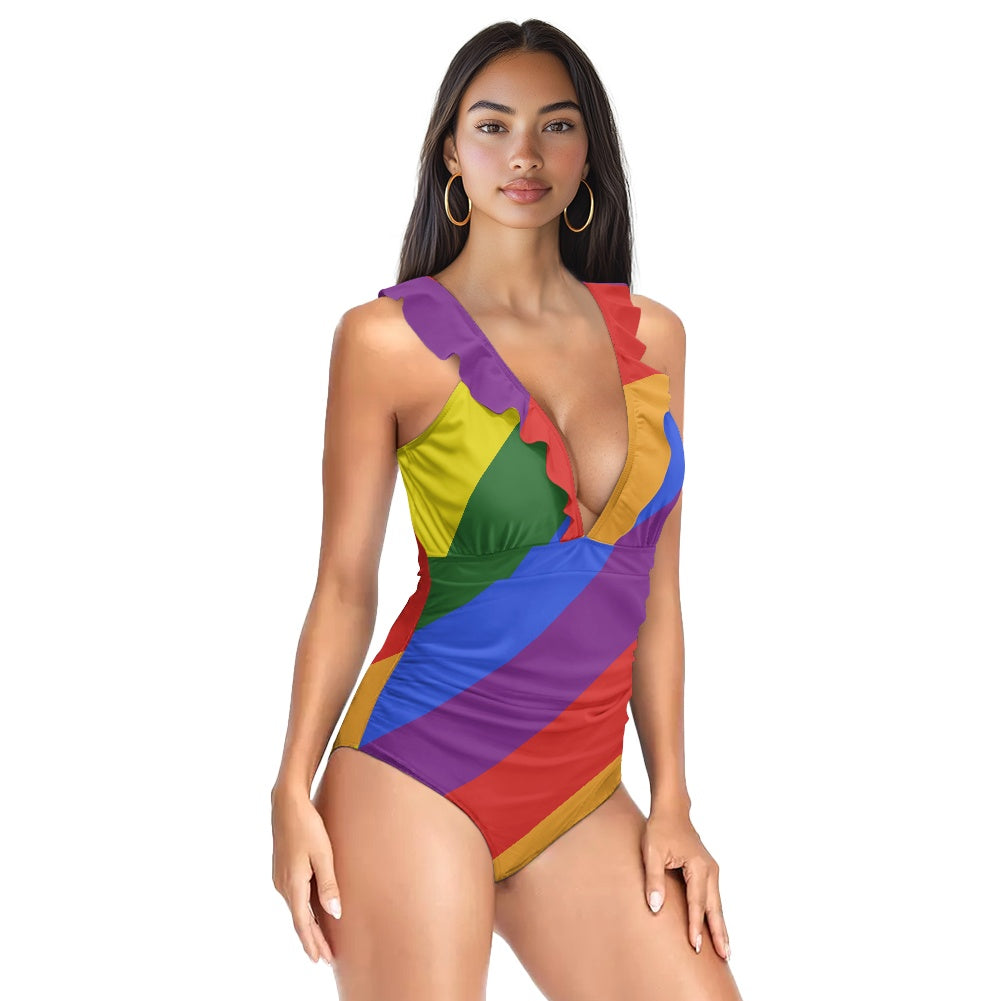 Women's Double Ruffle One-Piece Swimsuit