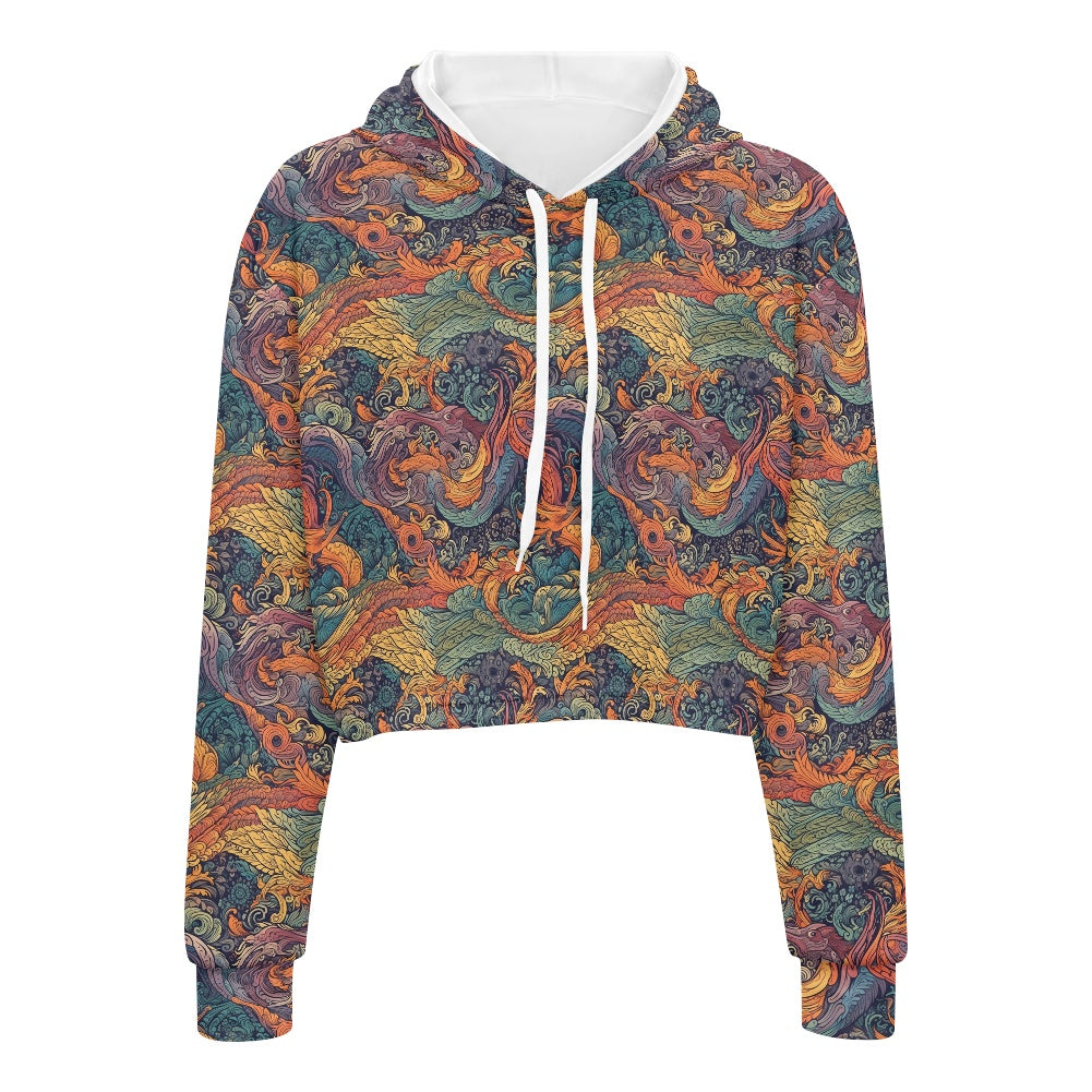 Women's midriff-baring sweatshirt - Chinese white