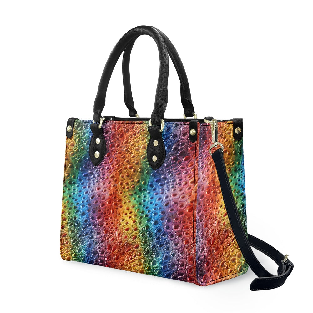 Unique Ostrich Rainbow Pride Women's PU leather twill handbag