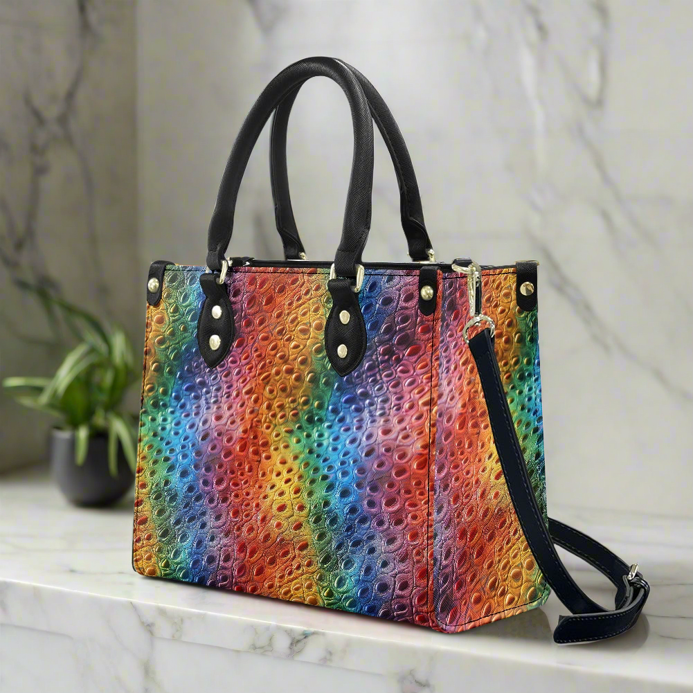 Unique Ostrich Rainbow Pride Women's PU leather twill handbag