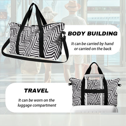 Black and White Zigzag Lightweight luggage