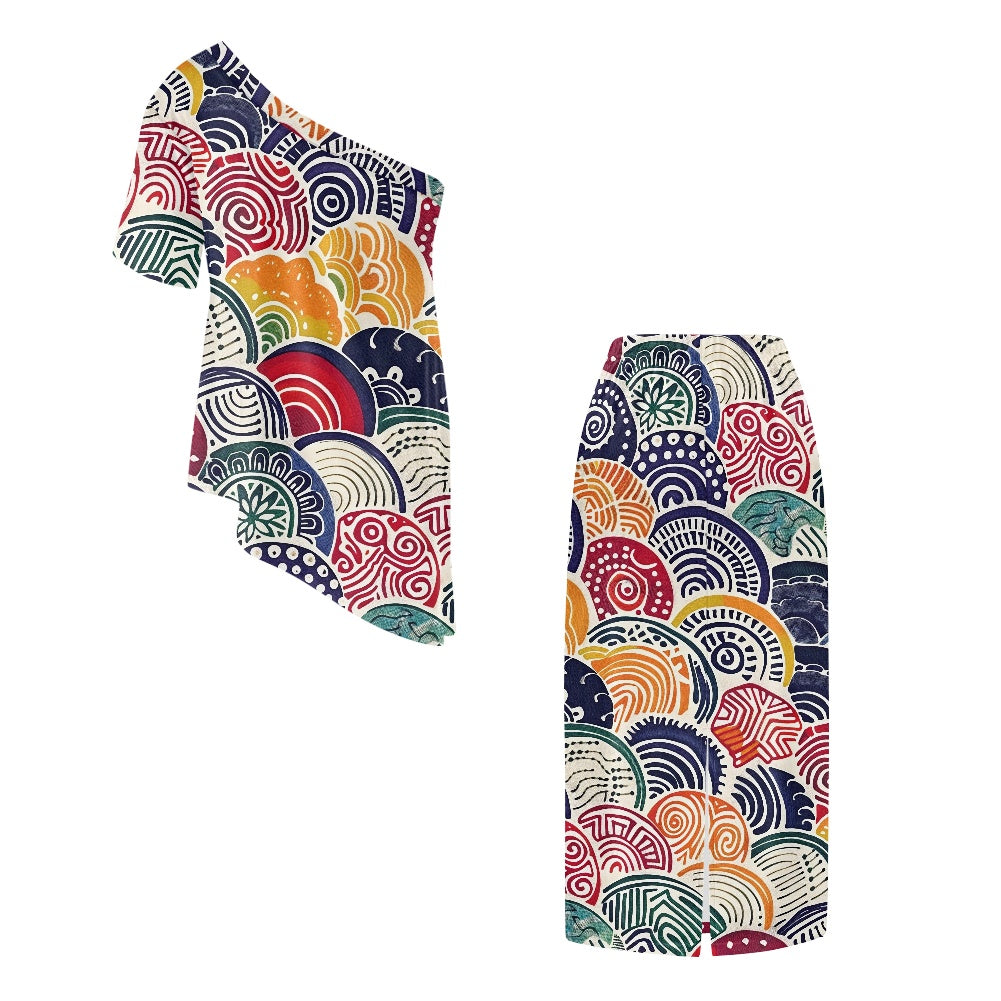 Elegant Off-Shoulder Two-Piece Dress for Women