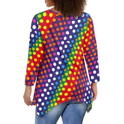 Women's irregular long sleeve tops