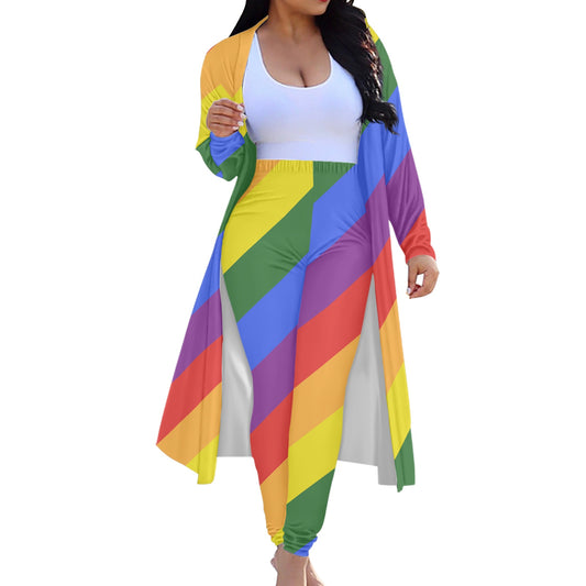 Rainbow Women's long-sleeved cloak set white