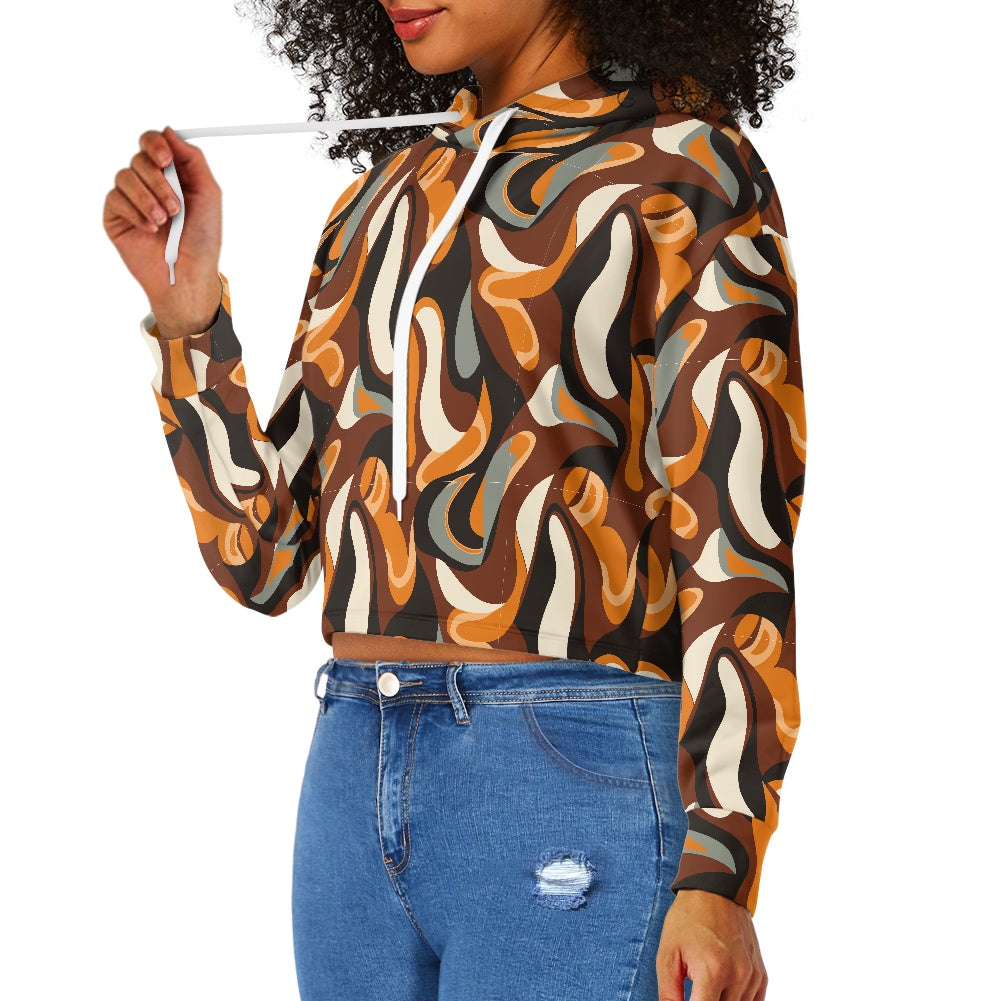 Women's midriff-baring sweatshirt - Ethnic