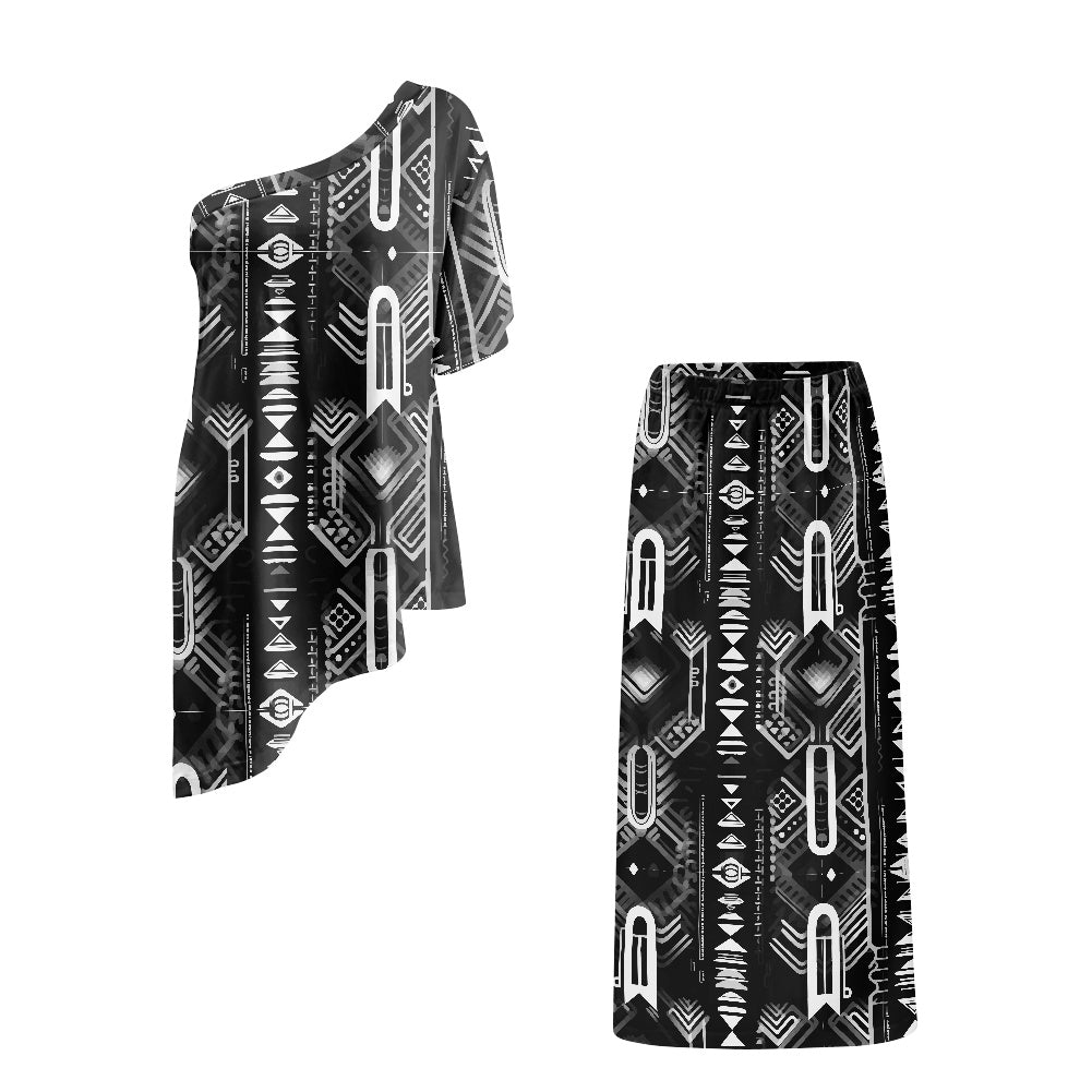 Elegant Off-Shoulder Two-Piece Dress for Women