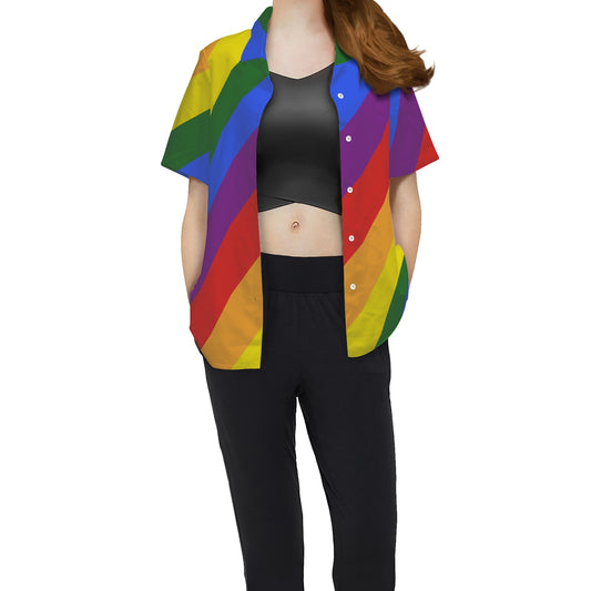 Rainbow women short-sleeved blouse white
