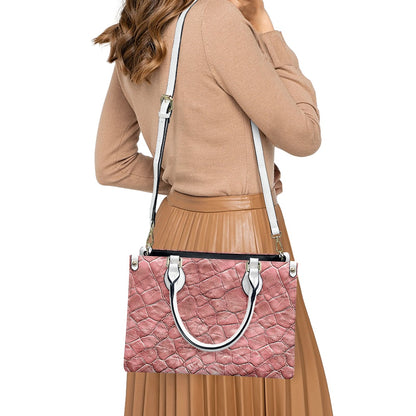 Pink Lambskin print Women's PU leather twill handbag