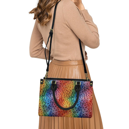 Unique Ostrich Rainbow Pride Women's PU leather twill handbag