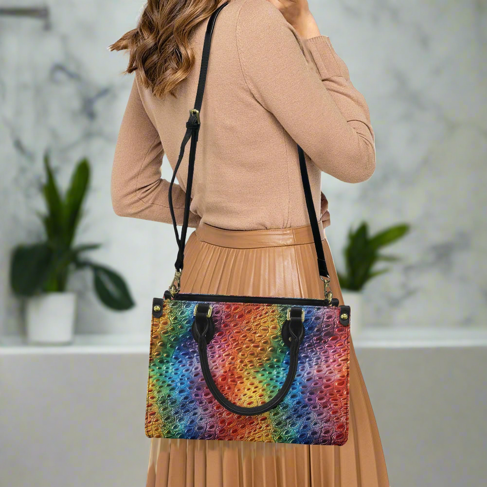 Unique Ostrich Rainbow Pride Women's PU leather twill handbag