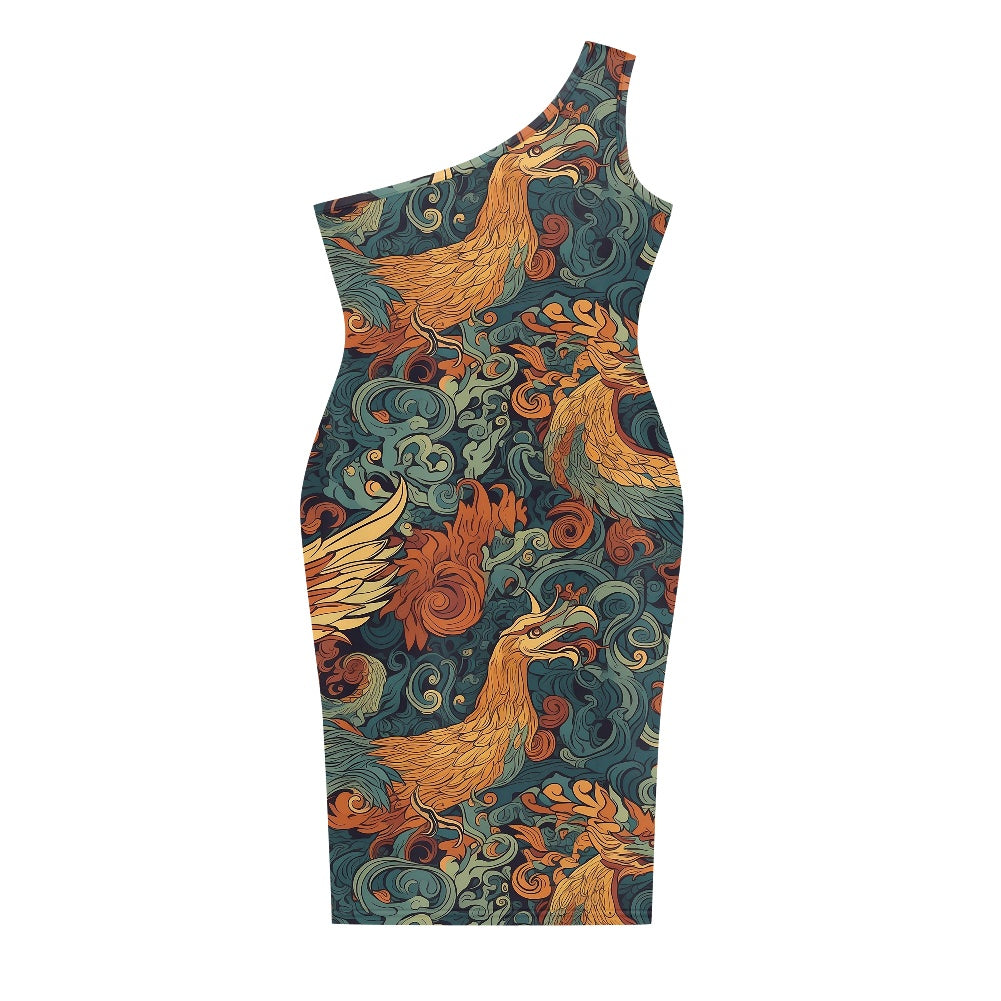 Discover Elegance: Luxtrini's One-Shoulder Slim Dress - Chinese