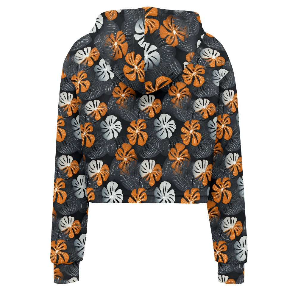 Women's midriff-baring sweatshirt - Tropical