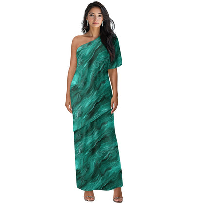 Elegant Off-Shoulder Two-Piece Dress for Women white