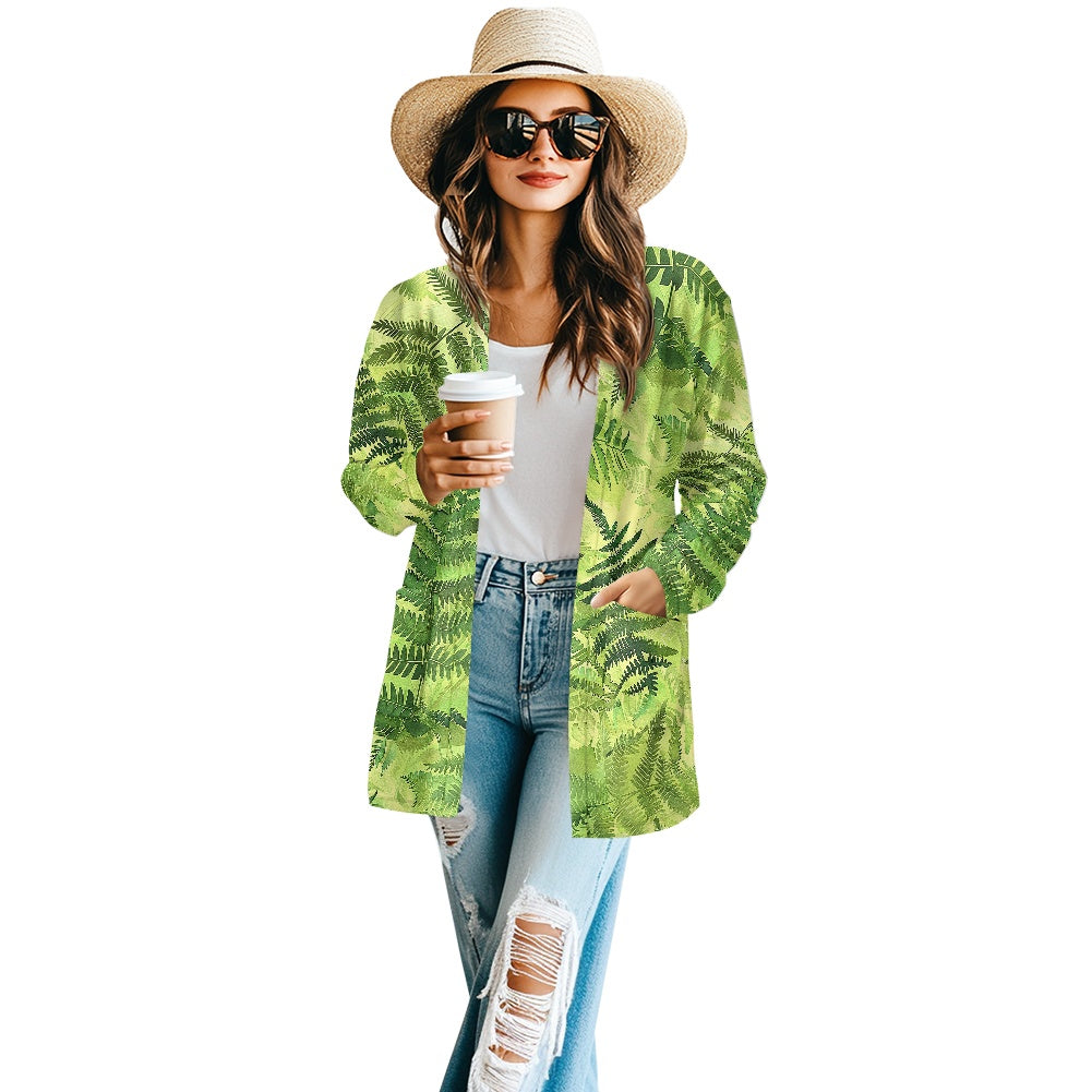 Long-sleeved cardigan jacket white