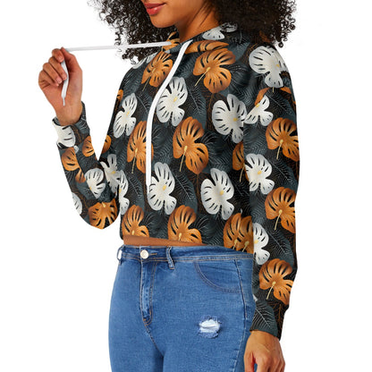 Women's midriff-baring sweatshirt - Tropical