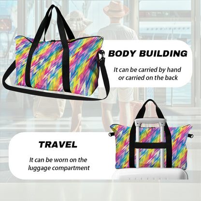 Geometric Chevrons Rainbow Lightweight luggage