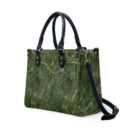 Green Embossed Statement Women's PU Leather Twill Handbag