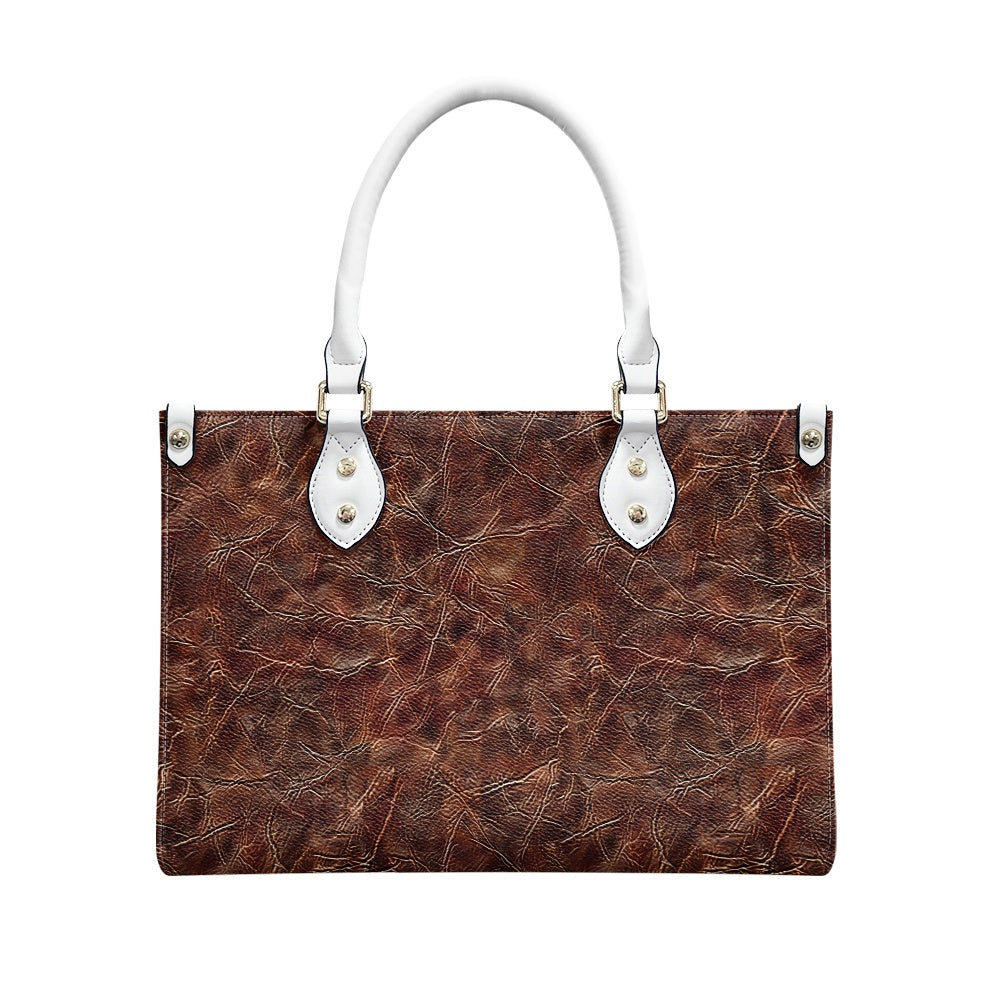 Women's PU leather twill handbag black