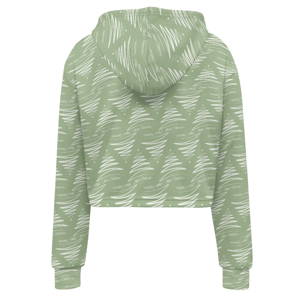 Women's midriff-baring sweatshirt - Xmas Trees