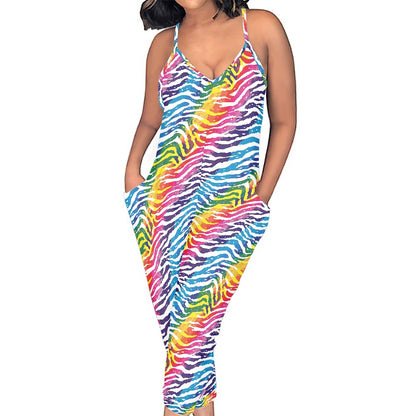 Rainbow LGBTQ Animal Print Rompers - Exclusive One-of-a-Kind Luxury Romper - Limited Edition, Ethically Made, and Stylishly Comfortable white