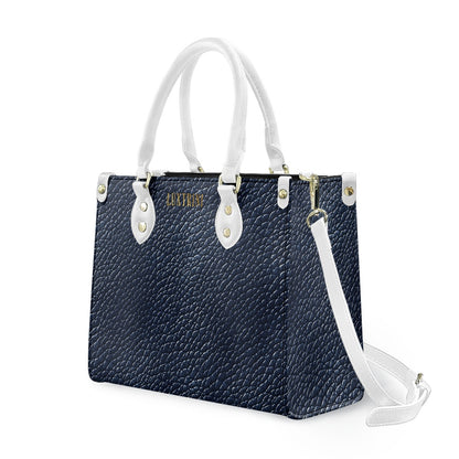 Navy Women's PU Leather Twill Handbag by Luxtrini