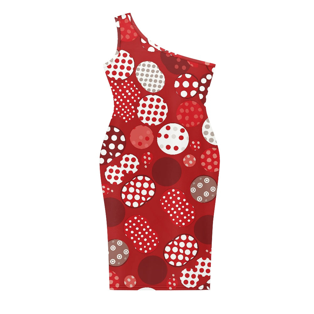 Women's one-shoulder slim dress white