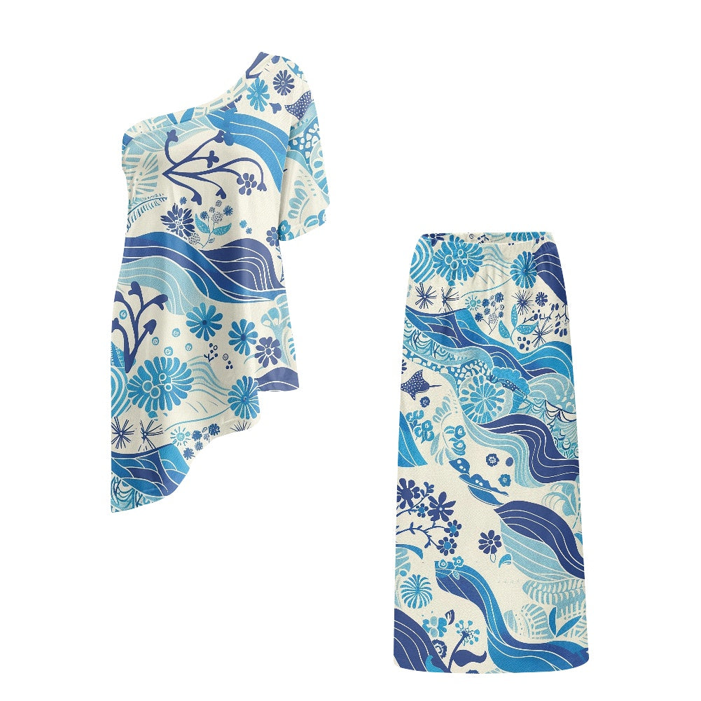 Elegant Off-Shoulder Two-Piece Dress for Women