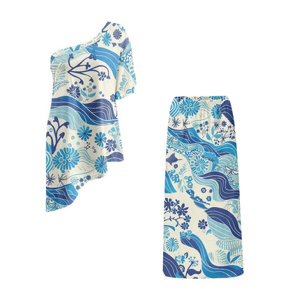 Elegant Off-Shoulder Two-Piece Dress for Women