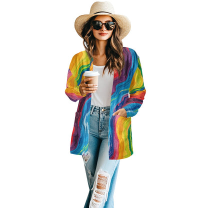Long-sleeved cardigan jacket white