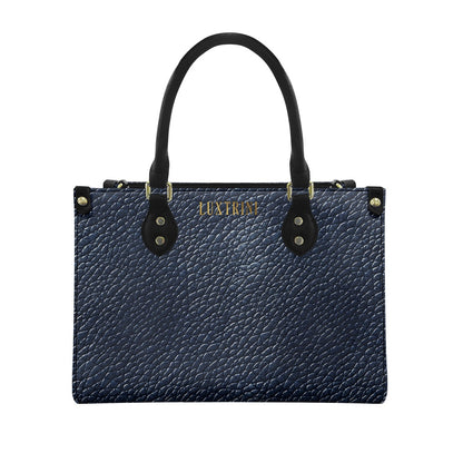 Navy Women's PU Leather Twill Handbag by Luxtrini