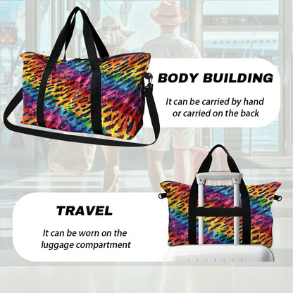 Animal stripe pattern on Rainbow colors Lightweight luggage