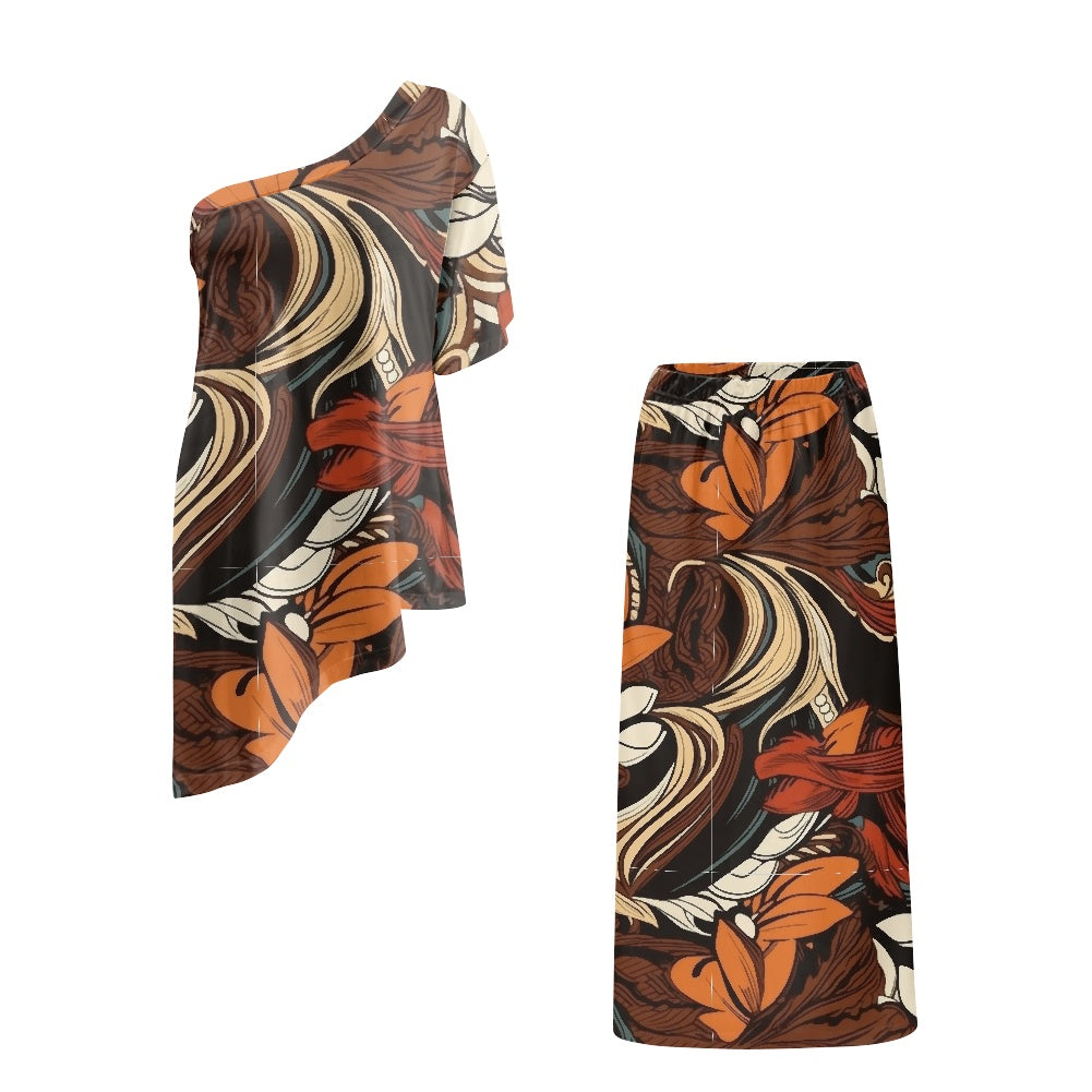 Elegant Off-Shoulder Two-Piece Dress for Women