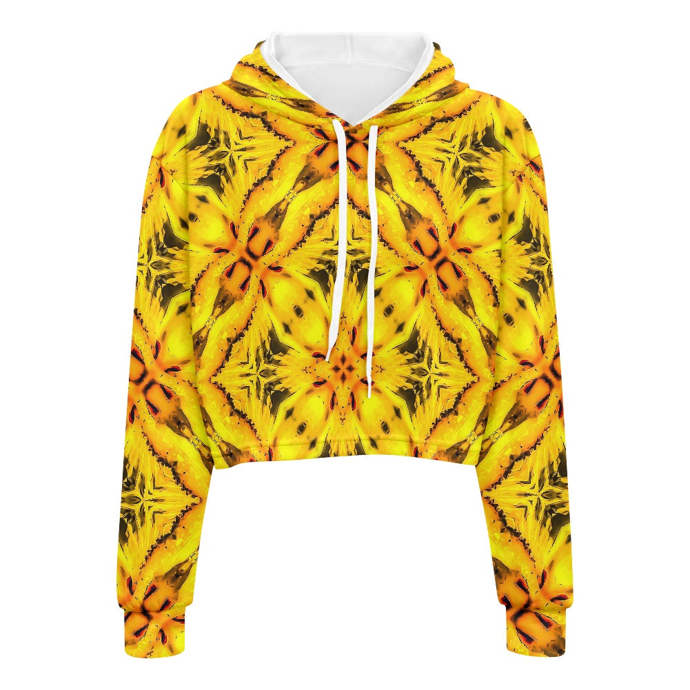 Women's midriff-baring sweatshirt - African white