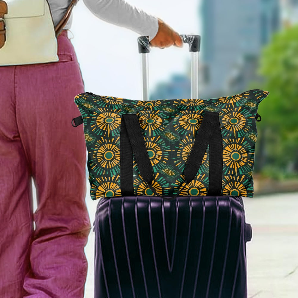 Green and Gold Kente pattern Lightweight luggage