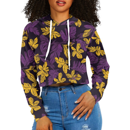 Women's midriff-baring sweatshirt - Purple and Gold