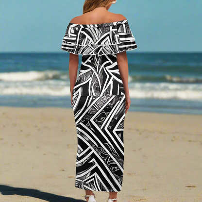 Polynesian Puletasi Style Maxi Dress Set up to 4XL