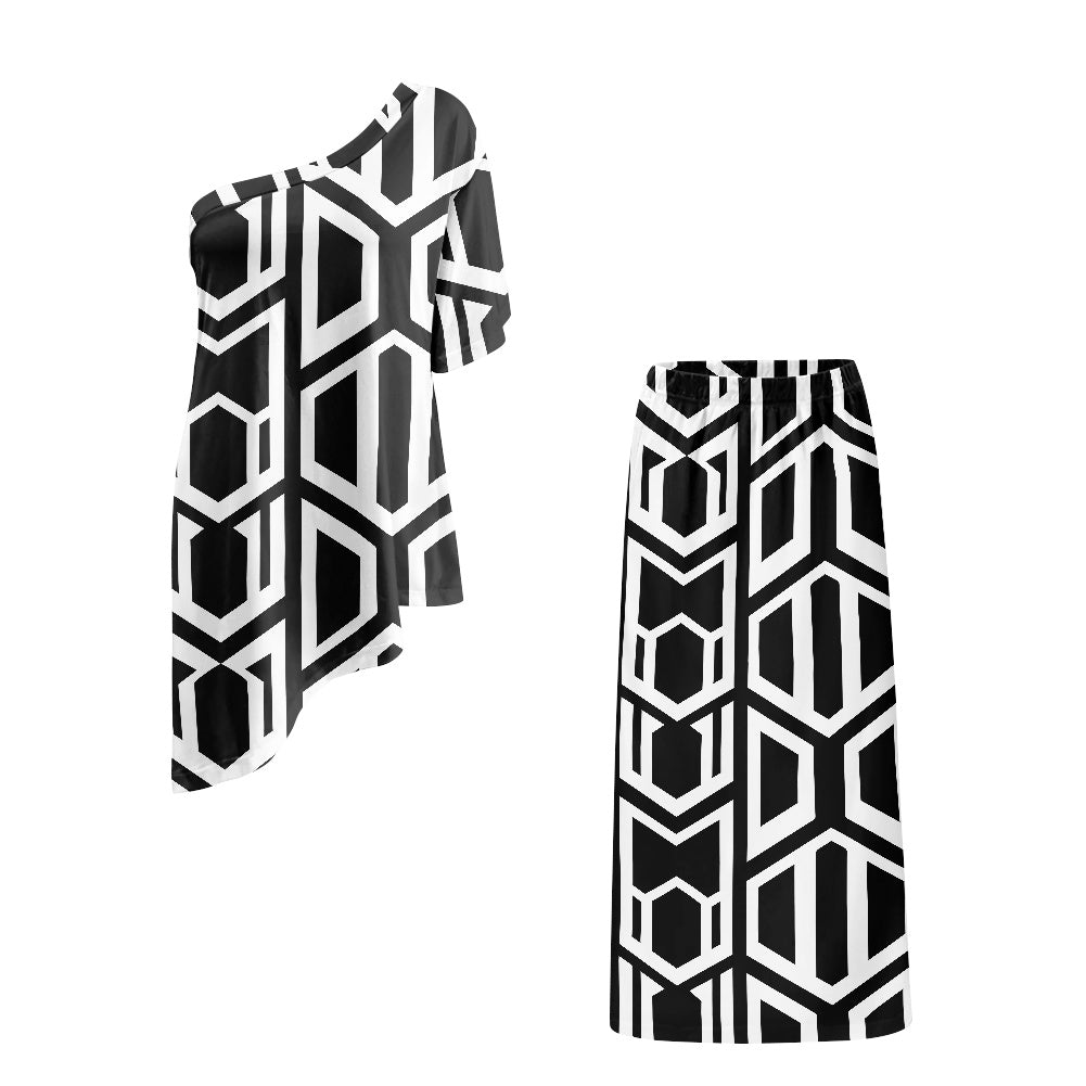 Elegant Off-Shoulder Two-Piece Dress for Women