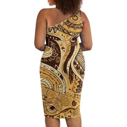 Discover Elegance: Luxtrini's One-Shoulder Slim Dress - Ethnic