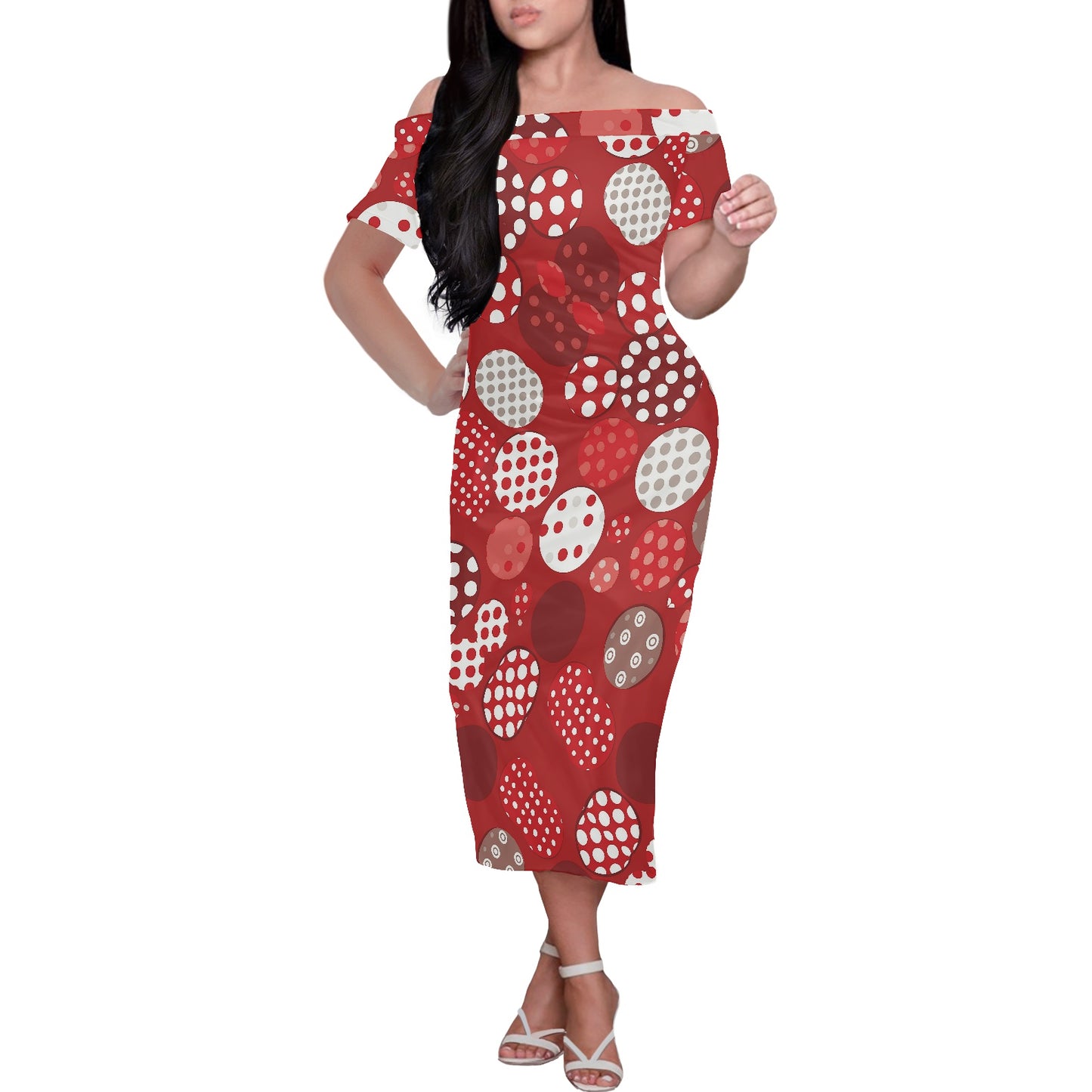 Women's Off The Shoulder Short Sleeve Dress white