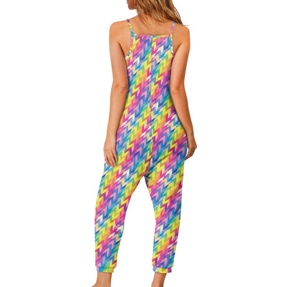 Pastel Rainbow Pride Chevrons Rompers - Exclusive One-of-a-Kind Luxury Romper - Limited Edition, Ethically Made, and Stylishly Comfortable