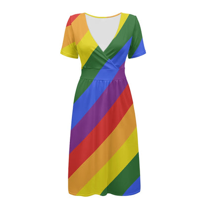Rainbow Ladies dress white