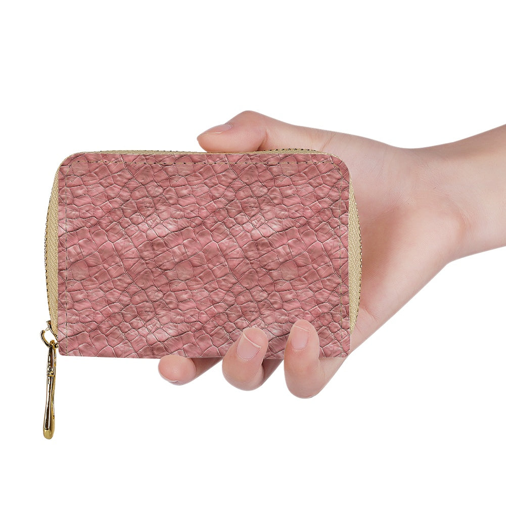 Pink Lamb Skin pattern Card bag